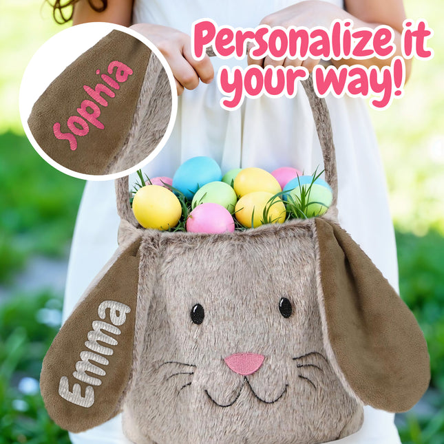 Personalized Easter Basket with Embroidered Name for Girls & Boys