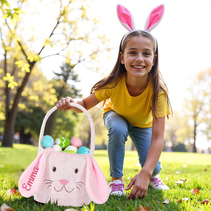 Personalized Easter Basket with Embroidered Name for Girls & Boys