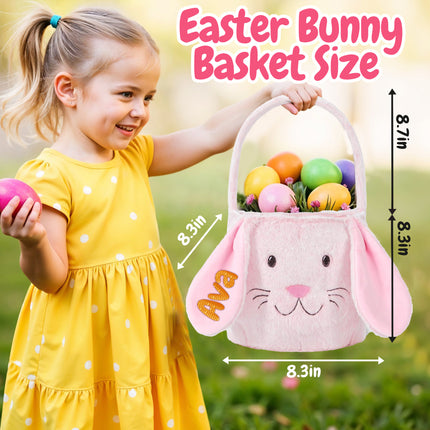 Personalized Easter Basket with Embroidered Name for Girls & Boys