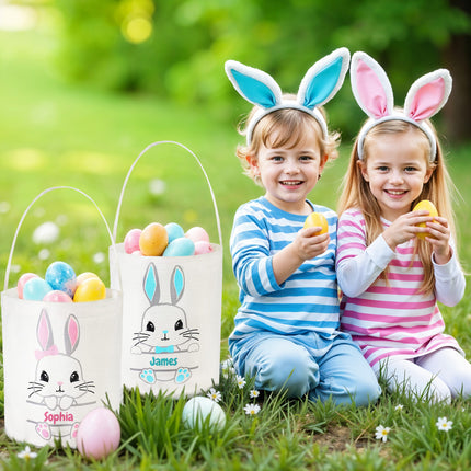 Personalized Easter Basket with Name for Girls & Boys