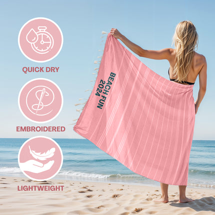 personalized beach towel embroided