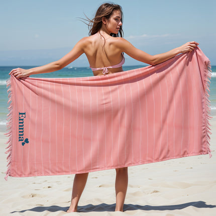 custom beach towel light blue