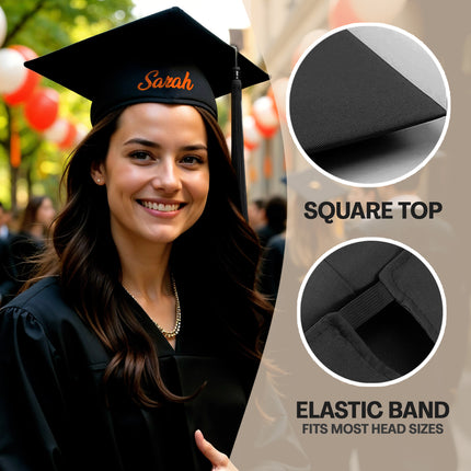 Personalized Graduation Cap with Embroidered Name