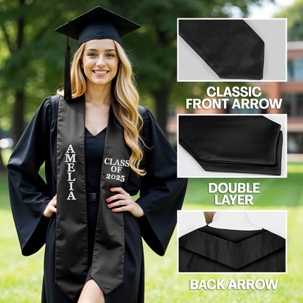 Personalized Graduation Stole with Name - 70 inches garduation sash
