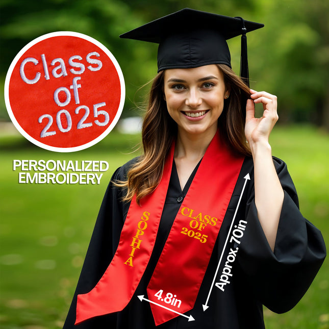 Personalized Graduation Stole with Name - 70 inches garduation sash