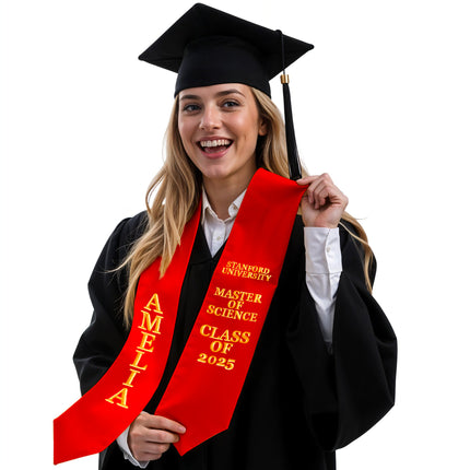 Personalized Graduation Stole with Name - 70 inches garduation sash