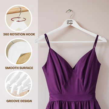 Custom White Hanger with Name for Prom Dress Hangers with 360° Rotatable Hook - 2 Pack