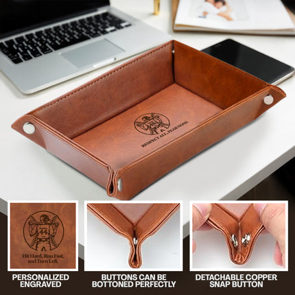 Personalized Baseball Leather Valet Tray - Baseball