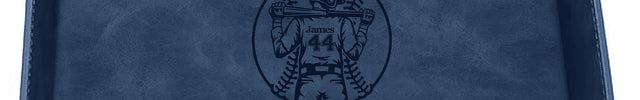 Engraved Baseball Valet Tray - Blue
