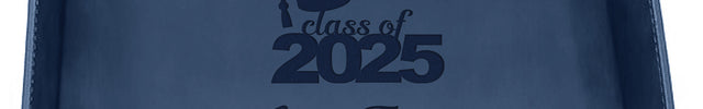 Engraved PU Leather Valet Tray Graduation - Blue