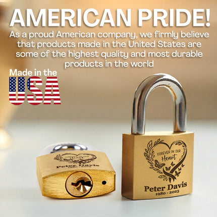 Personalized Gold Memorial Padlock with Custom Engraved Name