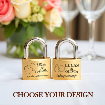 personalized engraved name brass padlock custom love locks with names and dates for couples romantic keepsake gift for anniversaries weddings or travel 40mm solid brass lock with keys