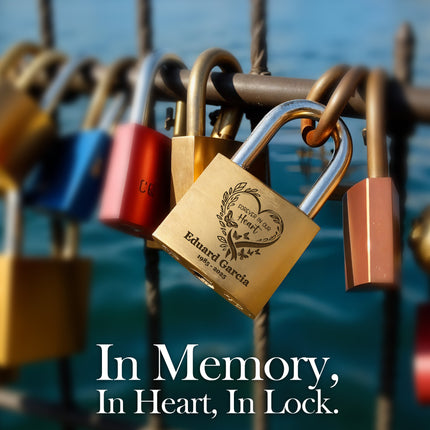Personalized Gold Memorial Padlock with Custom Engraved Name