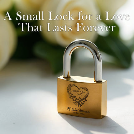 Personalized Gold Memorial Padlock with Custom Engraved Name