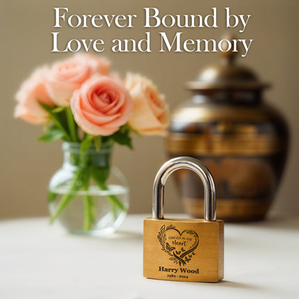 Personalized Gold Memorial Padlock with Custom Engraved Name