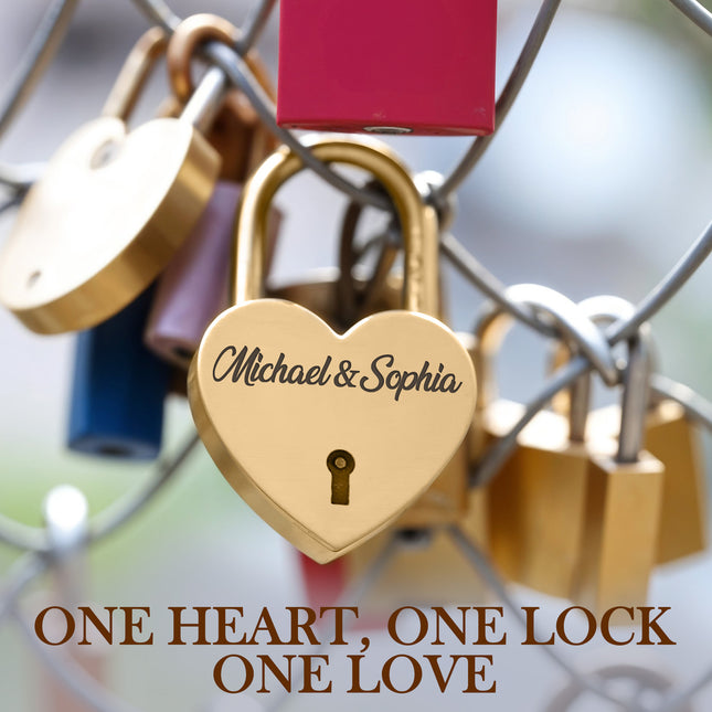 gold heart shape padlock with custom engraving personalized lock with key 2 sided text mini vintage lock for travel locker memory box couples keepsake