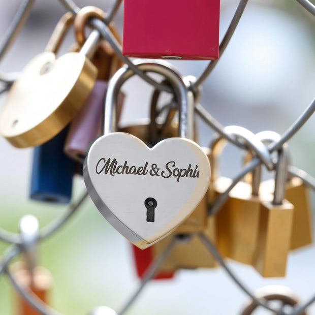 silver heart shape padlock with custom engraving personalized lock with key 2 sided text mini vintage lock for travel locker memory box couples keepsake
