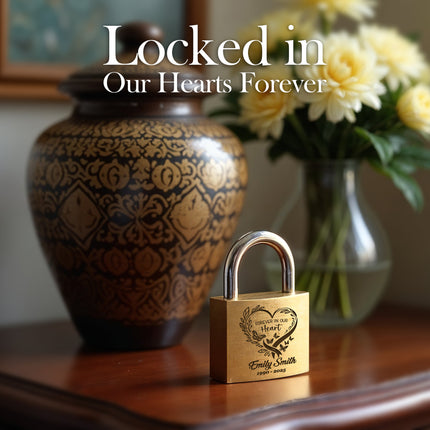 Personalized Gold Memorial Padlock with Custom Engraved Name