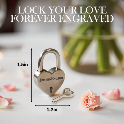silver heart shape padlock with custom engraving personalized lock with key 2 sided text mini vintage lock for travel locker memory box couples keepsake