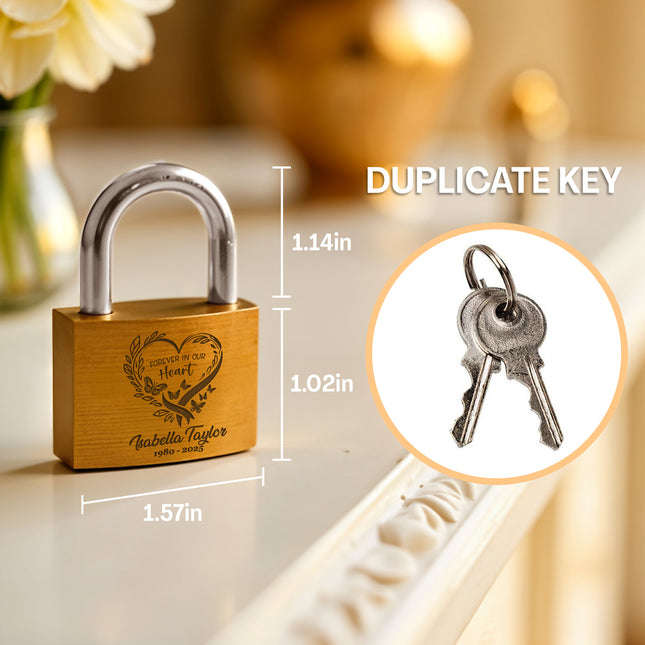 Personalized Gold Memorial Padlock with Custom Engraved Name