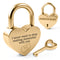 Gold Heart Shape Padlock with Custom Engraving