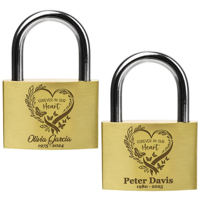 Personalized Gold Memorial Padlock with Custom Engraved Name