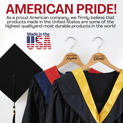 custom wooden hanger with name for graduation dress hangers with 360 rotatable hook 2 pack