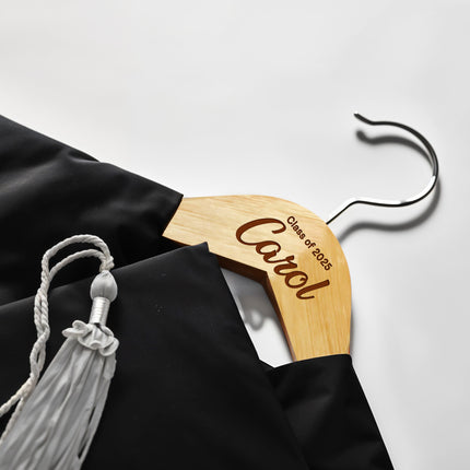 custom wooden hanger with name for graduation dress hangers with 360 rotatable hook 2 pack