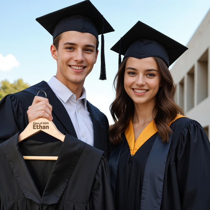 custom wooden hanger with name for graduation dress hangers with 360 rotatable hook 2 pack