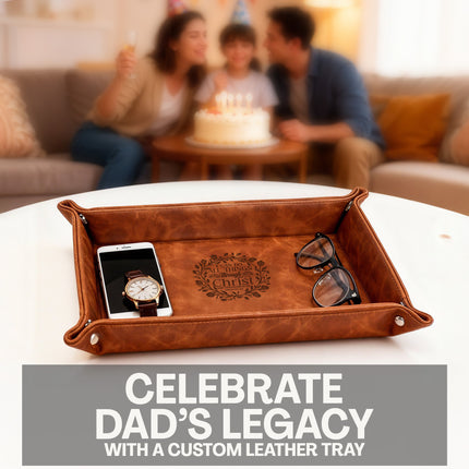 Personalized Leather Tray Philippians 4:13