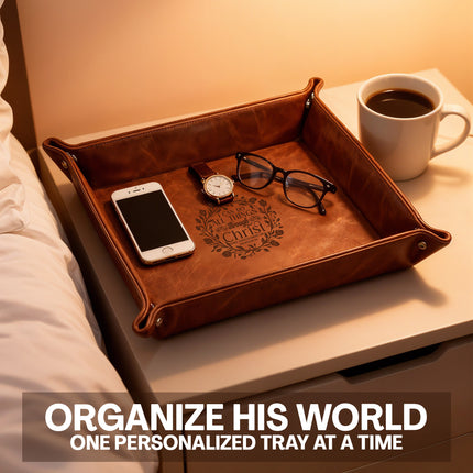 Personalized Leather Tray Philippians 4:13