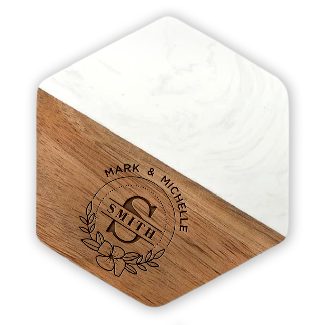 Personalized Coasters, Customized Wedding Gift for Couple - 4 pack