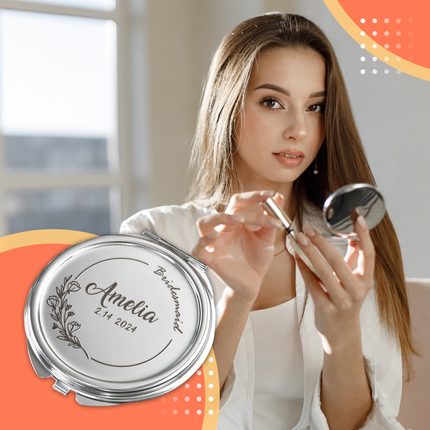 Personalized Engraved Compact Mirror