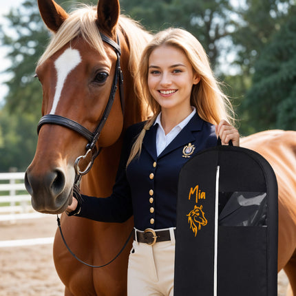 Embroidered Horse Show Breathable Black Uniform Bags