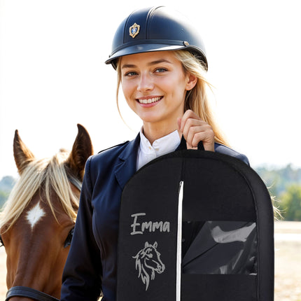 Embroidered Horse Show Breathable Black Uniform Bags
