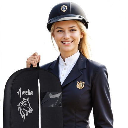 Embroidered Horse Show Breathable Black Uniform Bags
