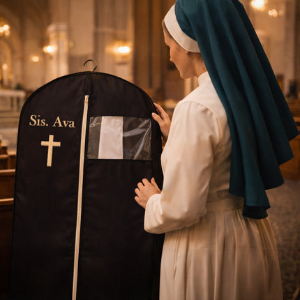 Custom Priest & Nun Robe Garment Bag – Personalized Black Travel Cover