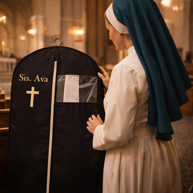 Custom Priest & Nun Robe Garment Bag – Personalized Black Travel Cover