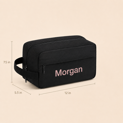 Personalized Travel Toiletry Bag with Custom Text for Men & Women