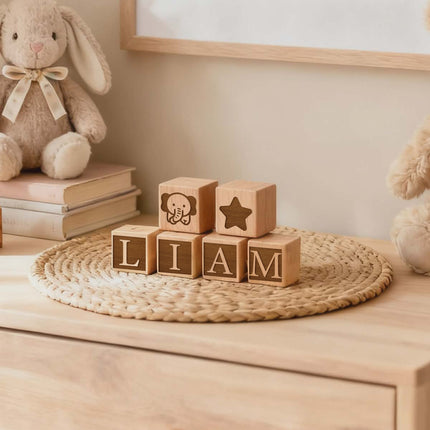 Personalized Engraved Wooden Blocks – Custom Name