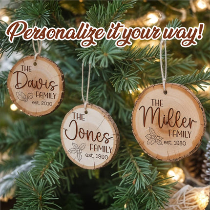 Personalized Christmas Ornaments with Customized Family Name