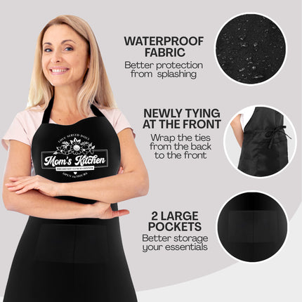 Custom Kitchen Apron for Mom, Mother's Day Gift for Mom, Personalized Kitchen Gift
