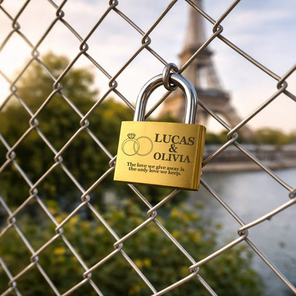 Personalized Gold Memorial Padlock with Custom Engraved Name