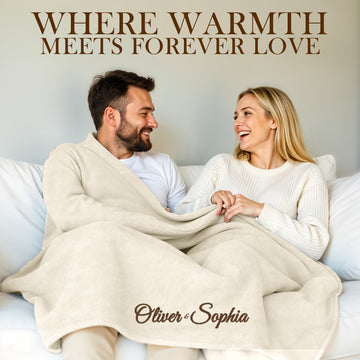 Personalized Blanket with Embroidered Name, Custom Fleece Throw Blanket Cozy Soft Blanket for Bed, Sofa, Couch, Travel, Camping