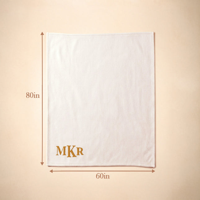 Personalized Embroidered Fleece Blanket – Custom Wedding & Couple Gift