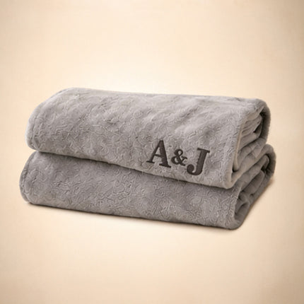 Personalized Embroidered Fleece Blanket – Custom Wedding & Couple Gift
