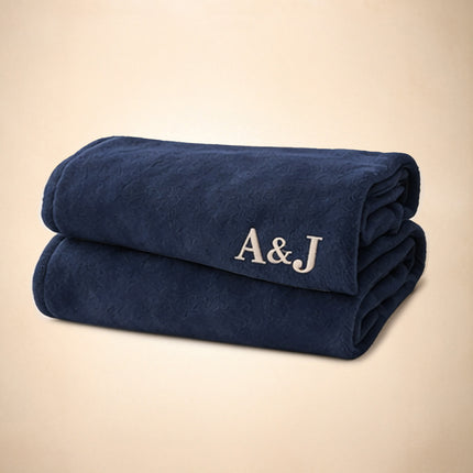Personalized Embroidered Fleece Blanket – Custom Wedding & Couple Gift