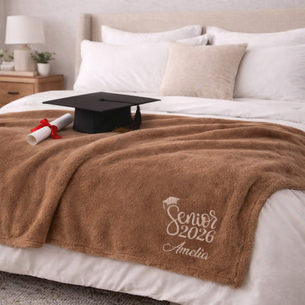 Personalized Fleece Throw Blanket – Custom Name 60x80 Cozy Graduation Gift Class of 2026