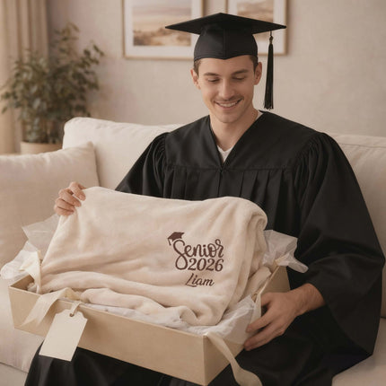 Personalized Fleece Throw Blanket – Custom Name 60x80 Cozy Graduation Gift Class of 2026