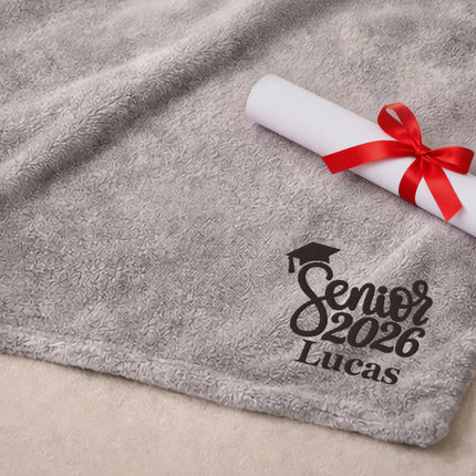 Personalized Fleece Throw Blanket – Custom Name 60x80 Cozy Graduation Gift Class of 2026